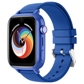 4G kids GPS smart watch in blue color with a vibrant display and adjustable strap